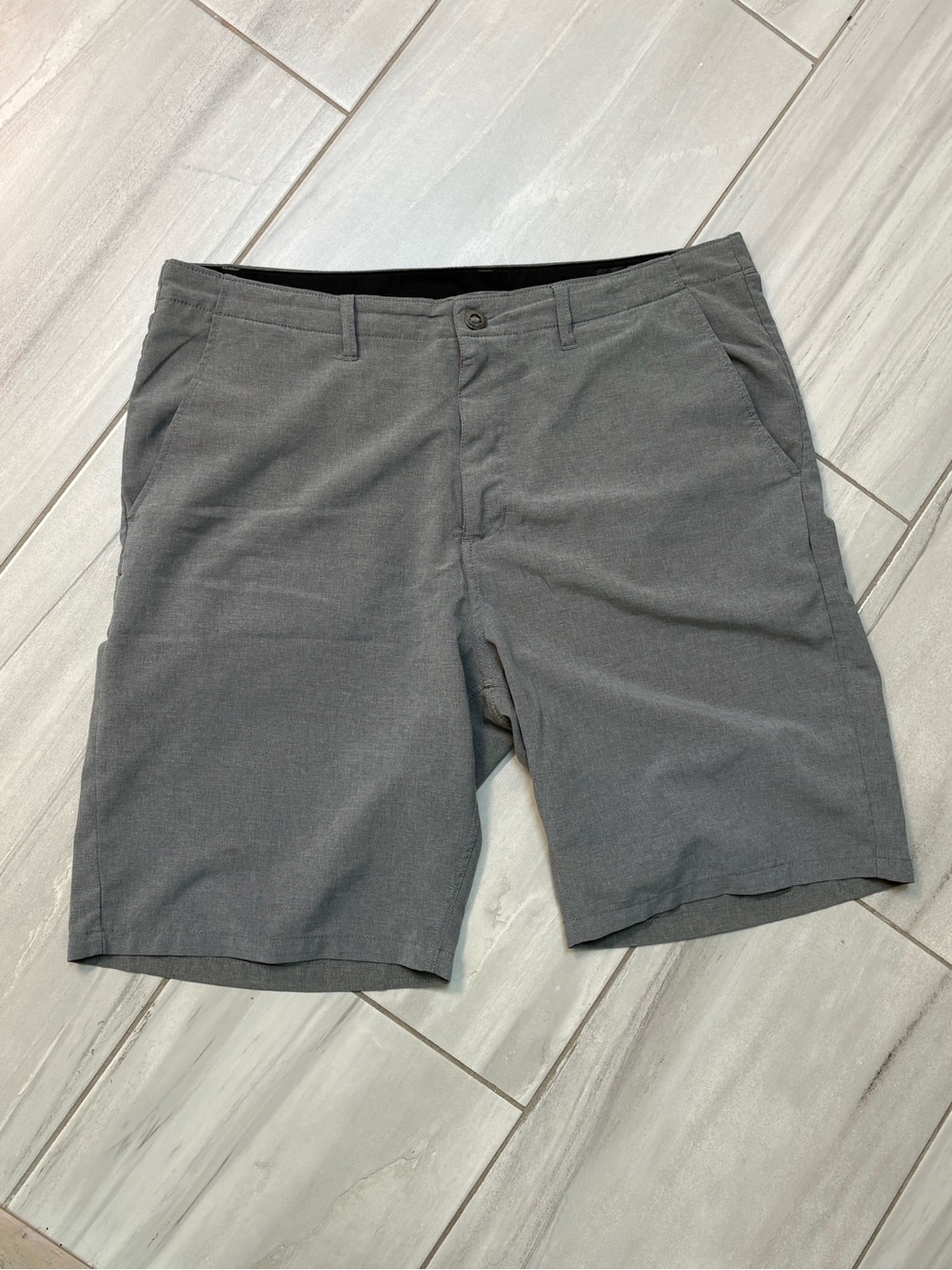Volcom Men's Charcoal Flat-Front Shorts